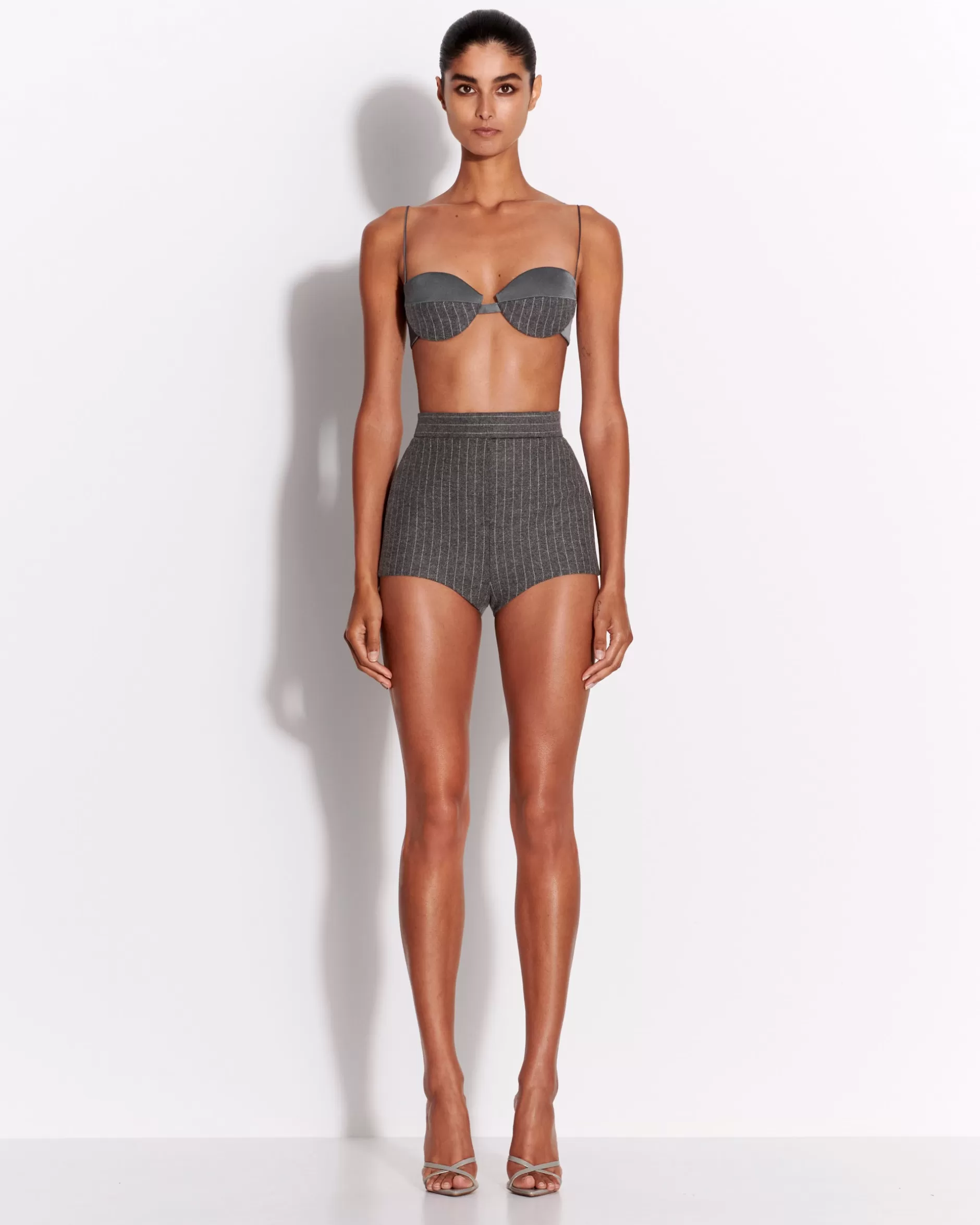 Bra Top in Wool Pinstripe | Alex Perry Sale