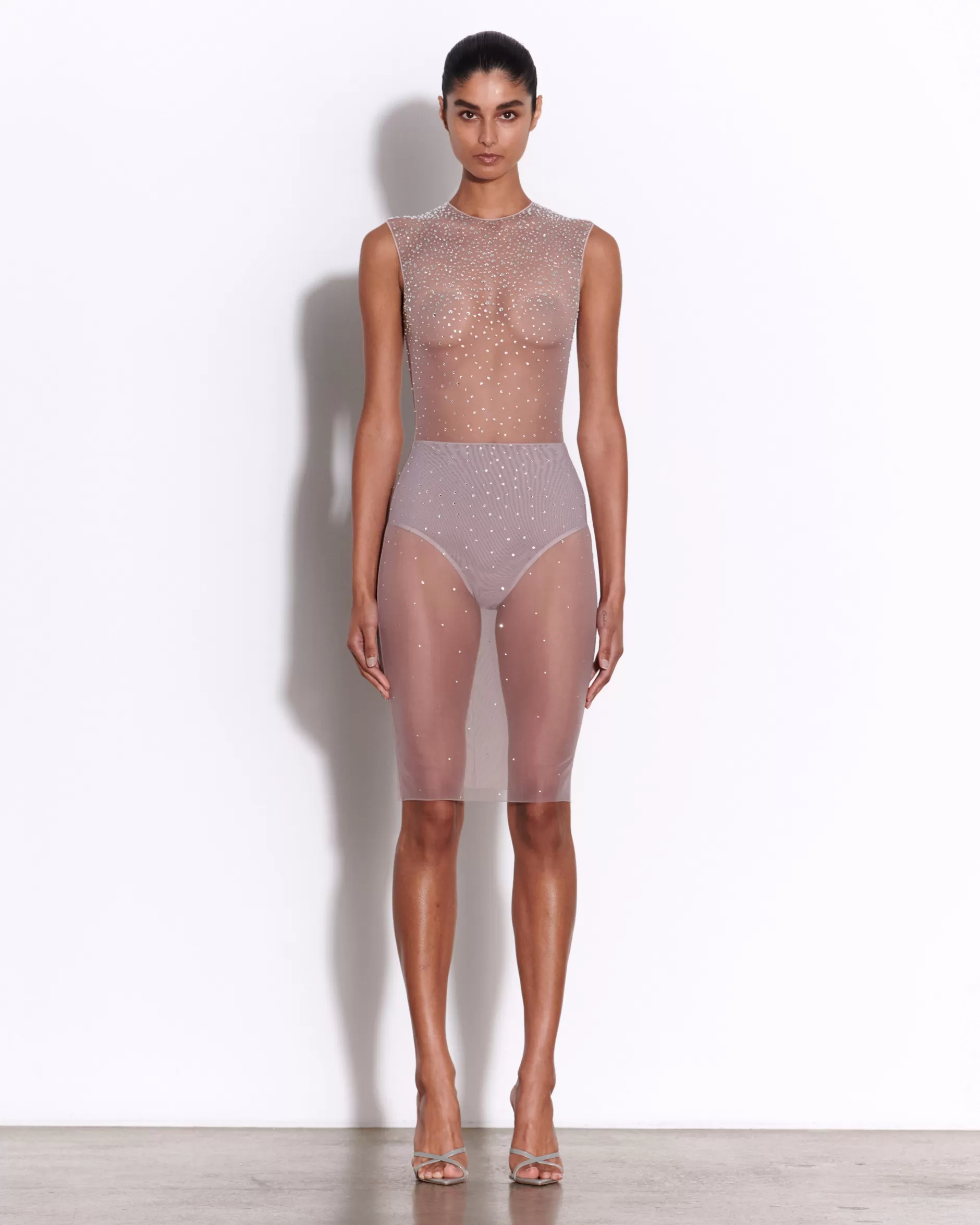 Crew Dress in Crystal Mesh | Alex Perry New